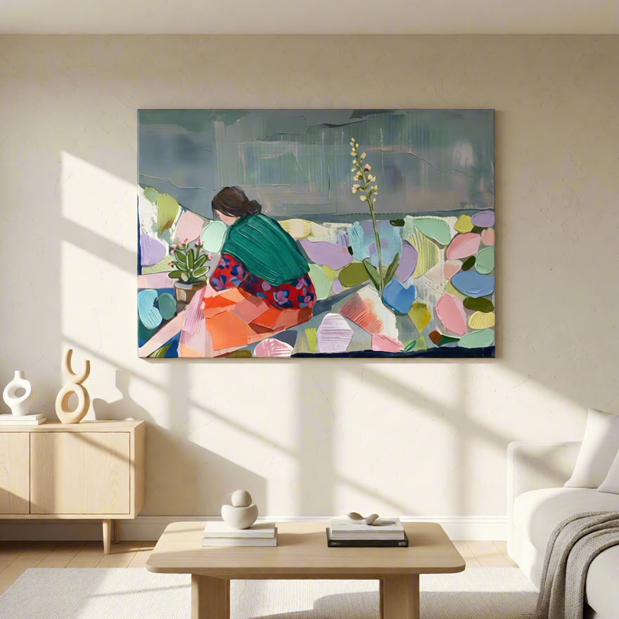 Canvas Print Figurative Seated Figure | Contemporary Figurative Wall Art