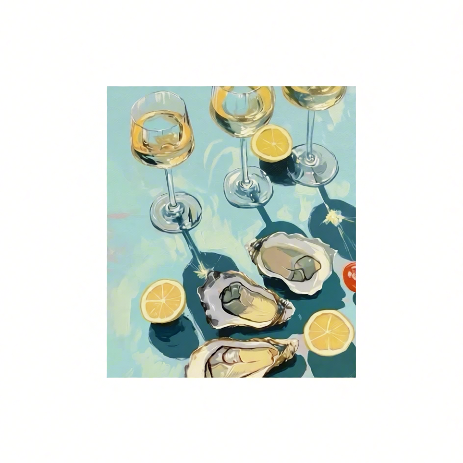 Canvas Print Oysters and Lemons | Mediterranean Still Life Wall Art