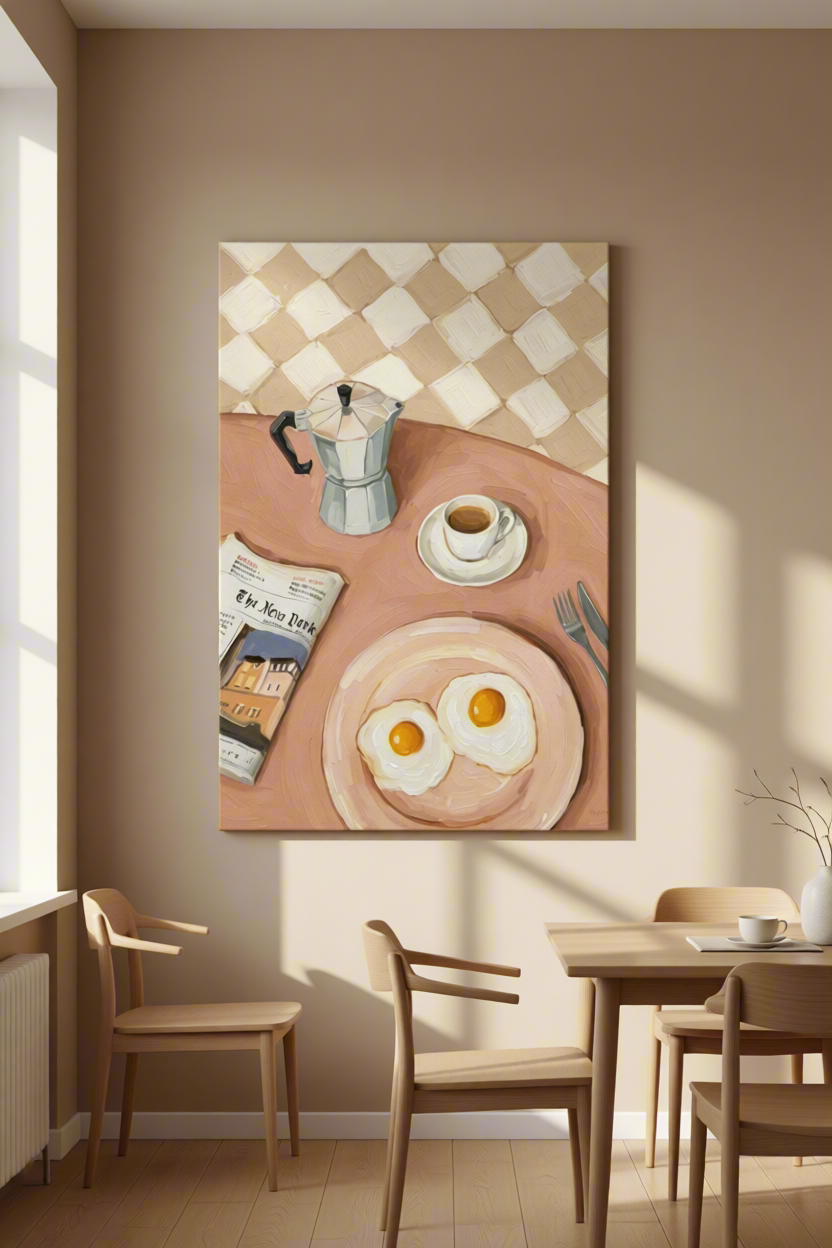 Canvas Print Sunny Side Eggs | Contemporary Food Art Wall Print