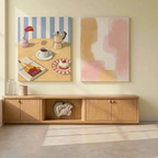 Set of 2 Canvas Prints – Morning Bliss & Minimalist Abstract | Contemporary Modern Wall Artopy)