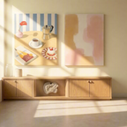 Set of 2 Canvas Prints – Morning Bliss & Minimalist Abstract | Contemporary Modern Wall Artopy)