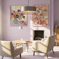 Set of 2 Canvas Prints – Floral Vase on Lavender & Blossoming Flowers | Botanical Floral Wall Art