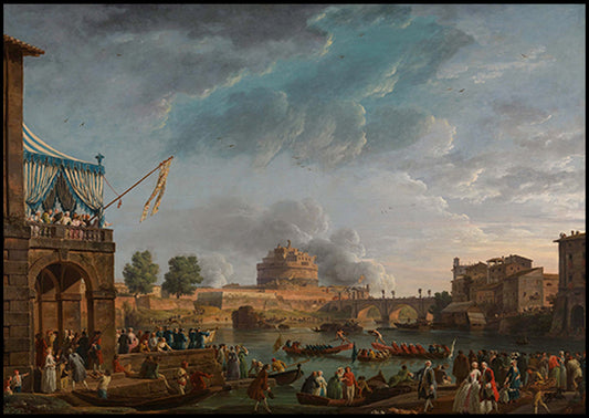 Claude-Joseph Vernet - A Sporting Contest on the Tiber at Rome