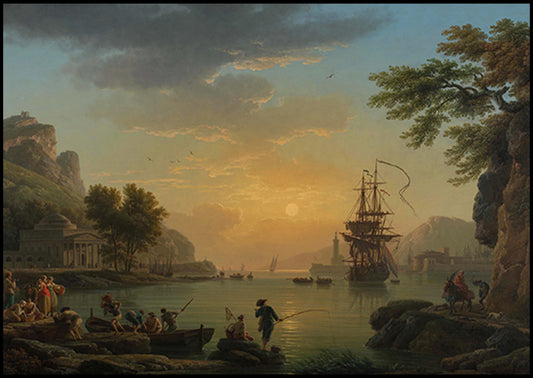Claude-Joseph Vernet - A Landscape at Sunset